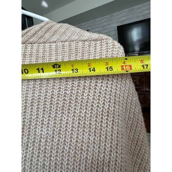 TOPSHOP Oatmeal Beige Oversize Open Front Long Maxi Cardigan Womens Size 4-6 - Picture 4 of 7